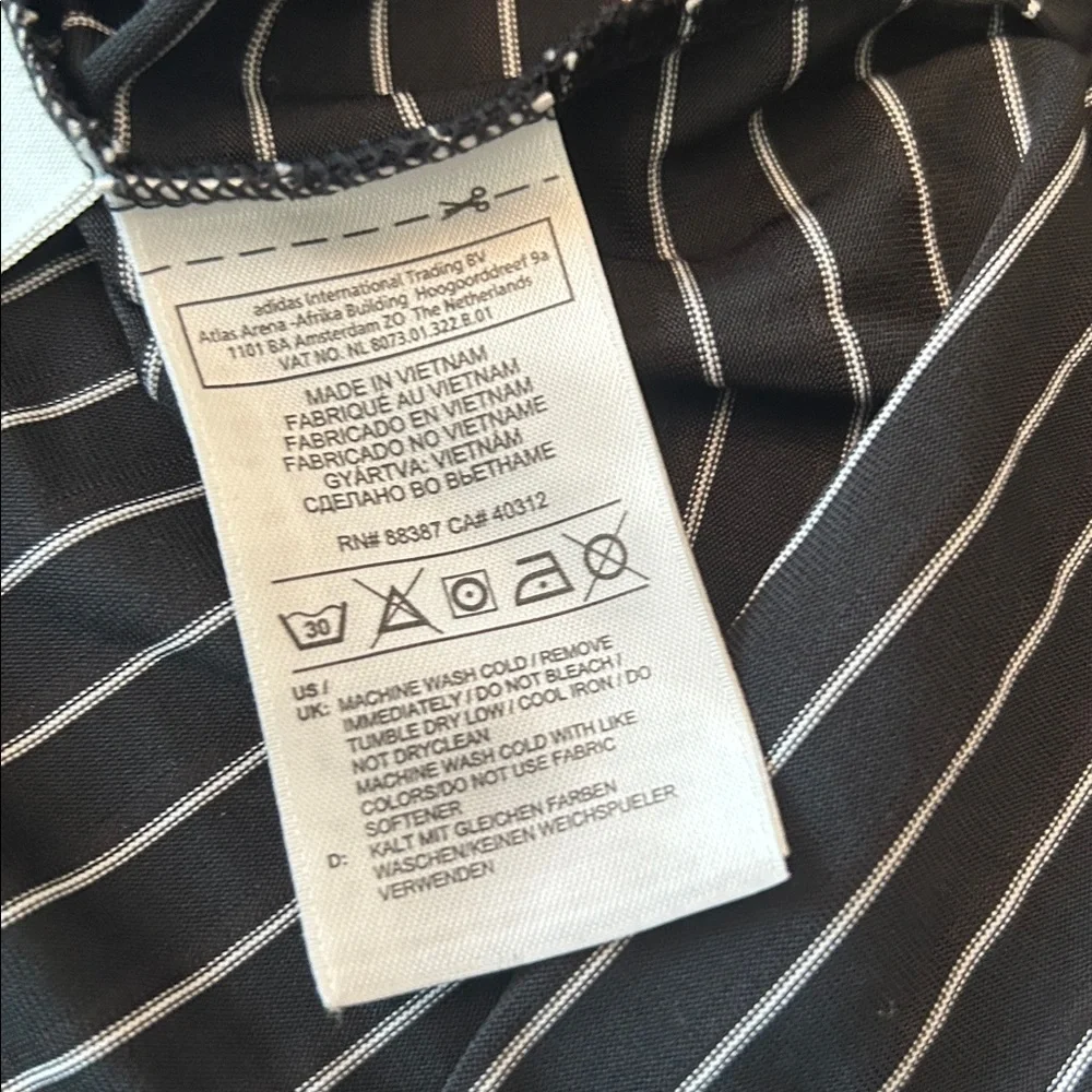 Adidas Clima Cool Golf Polo New Condition Shoulder Stripes Black and White